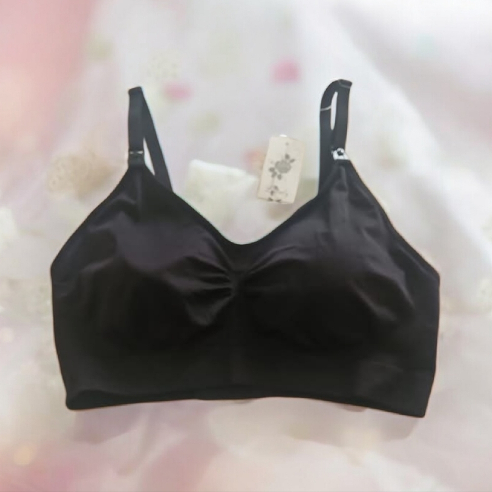 Lataly Maternity Nursing Brassiere Black Size XXL NWT Removable Pads